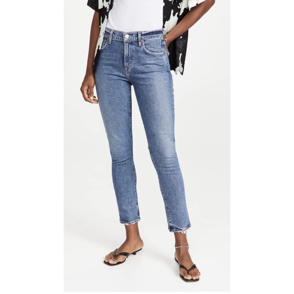Agolde Toni Mid Rise Straight Leg Viewpoint Blue Jeans 26